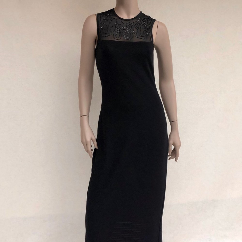 I.N. SanFran Maxi Dress Sheer neckline beading (M)